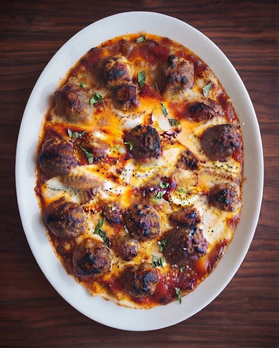 Baked meatballs in pomodoro sauce at Cafe Celeste Bistro, Italian restaurant in Sherwood Park, AB