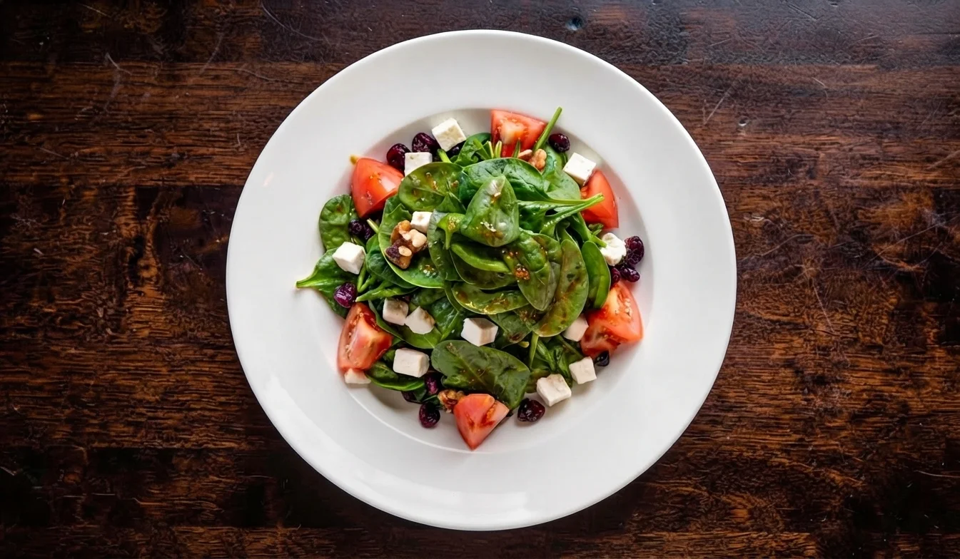 Celeste Salad with candied walnuts and feta at Cafe Celeste Bistro in Sherwood Park, AB